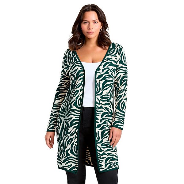 

Женский кардиган с запахом plus size Avenue, Emerald Green