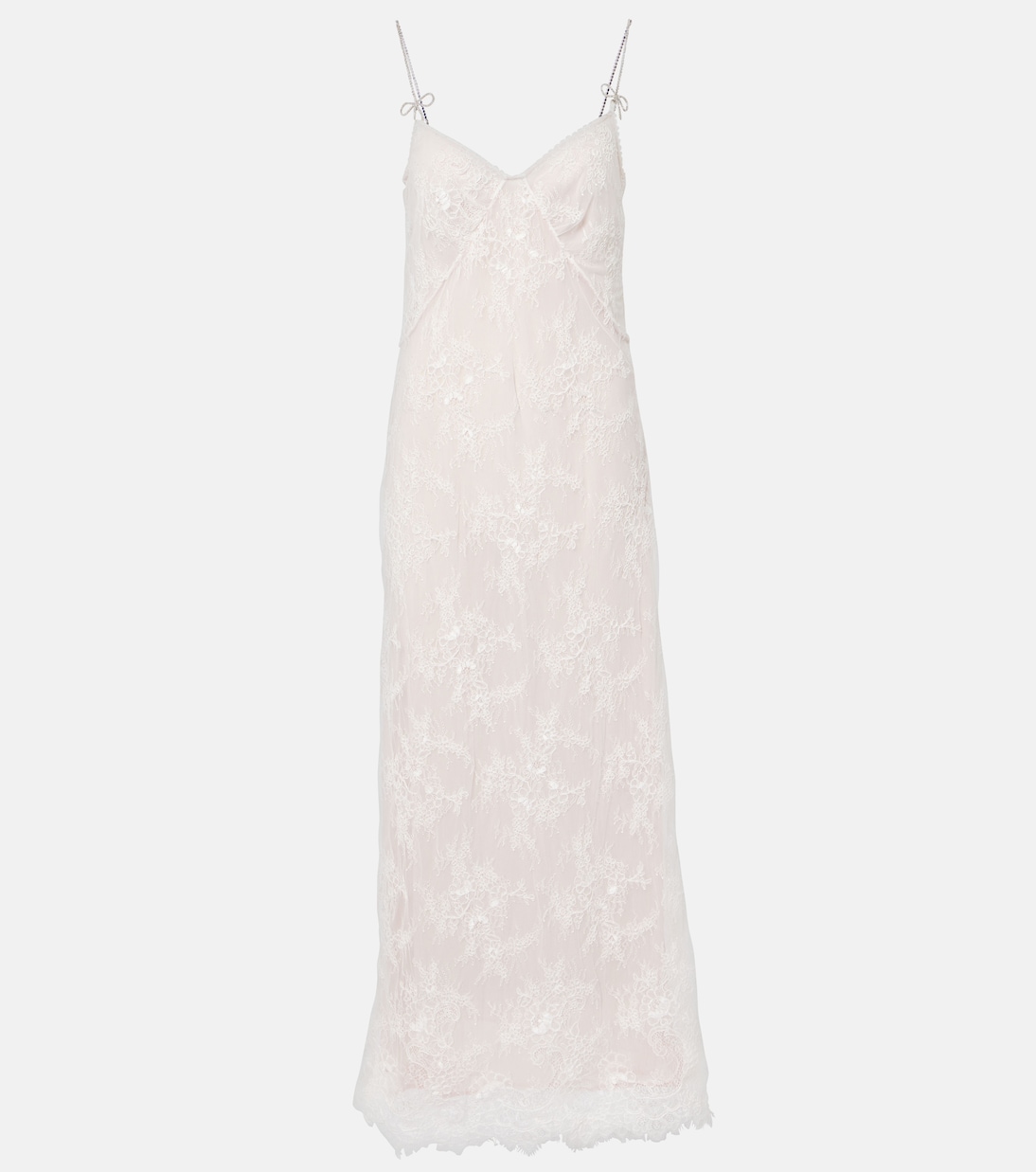 

Длинное платье из кружева с отделкой Rebrode Blumarine, White Pearl
