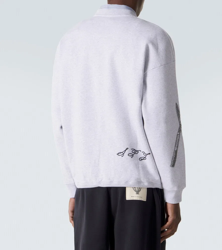 Толстовка из хлопкового флиса с вышивкой J Jacquemus, серый — фото 4