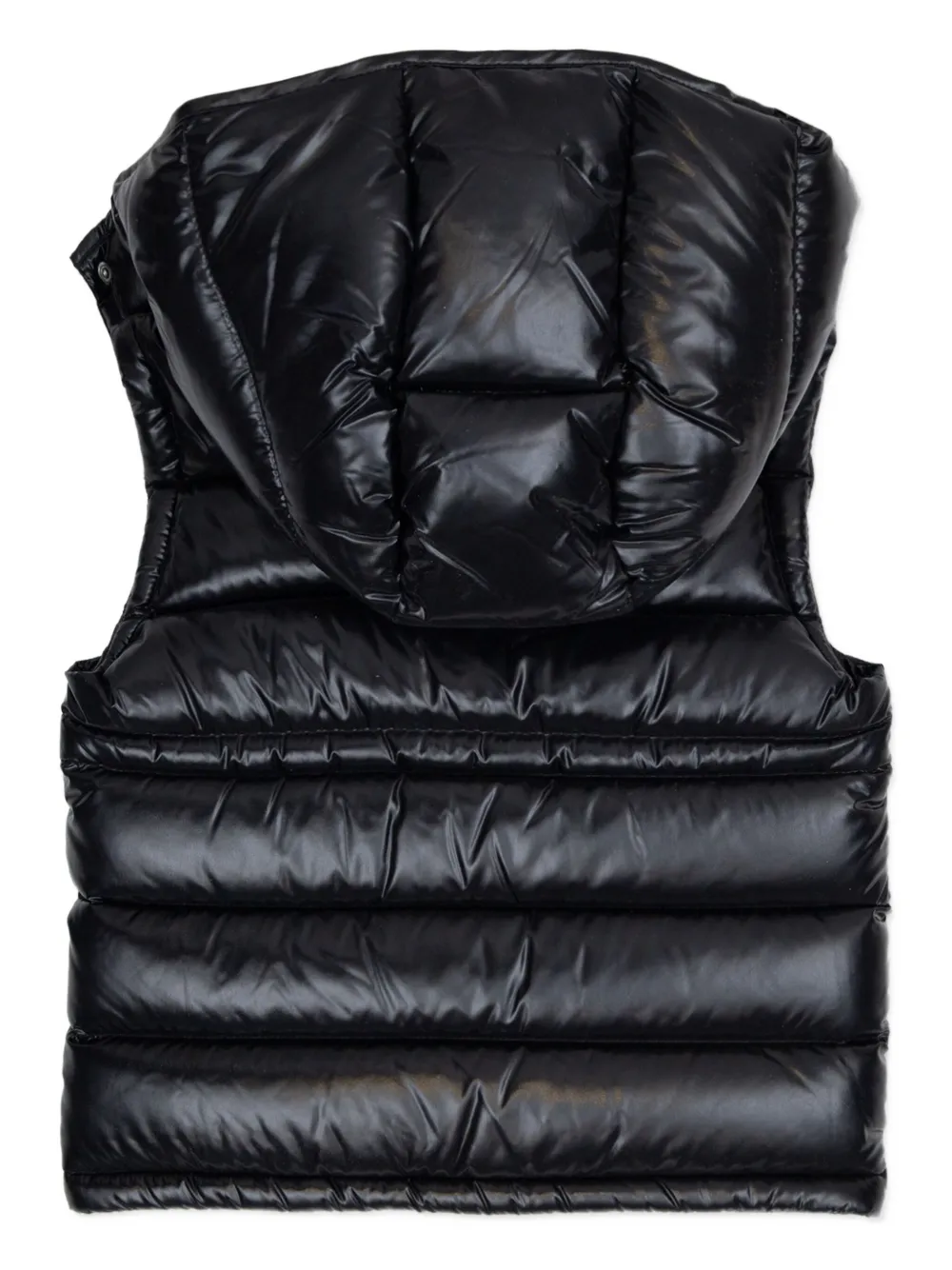 Дутый жилет Ania с капюшоном Moncler Enfant, черный — фото 2