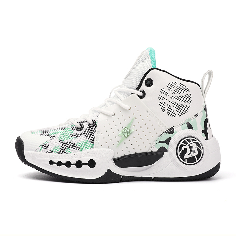 

Прочные дышащие детские баскетбольные кроссовки FIRS Kids, белый/зеленый