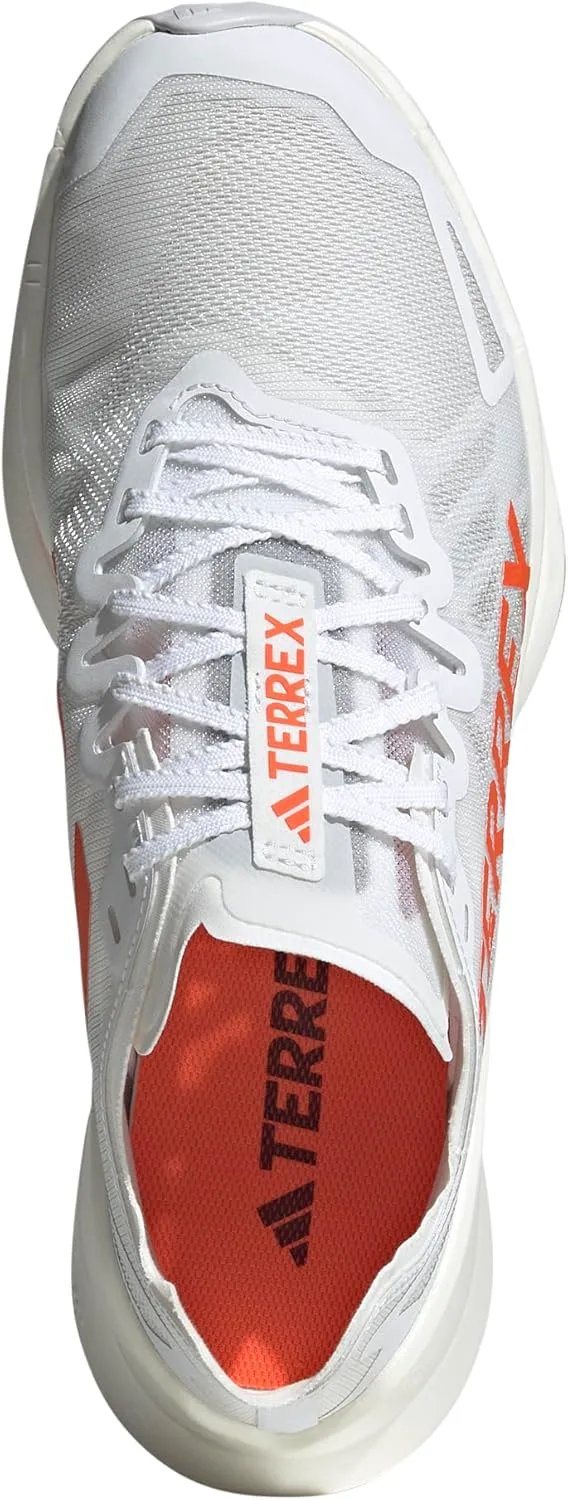 Мужские трейловые кроссовки Adidas Terrex Agravic Speed Ultra, белый/оранжевый/серый — фото 3