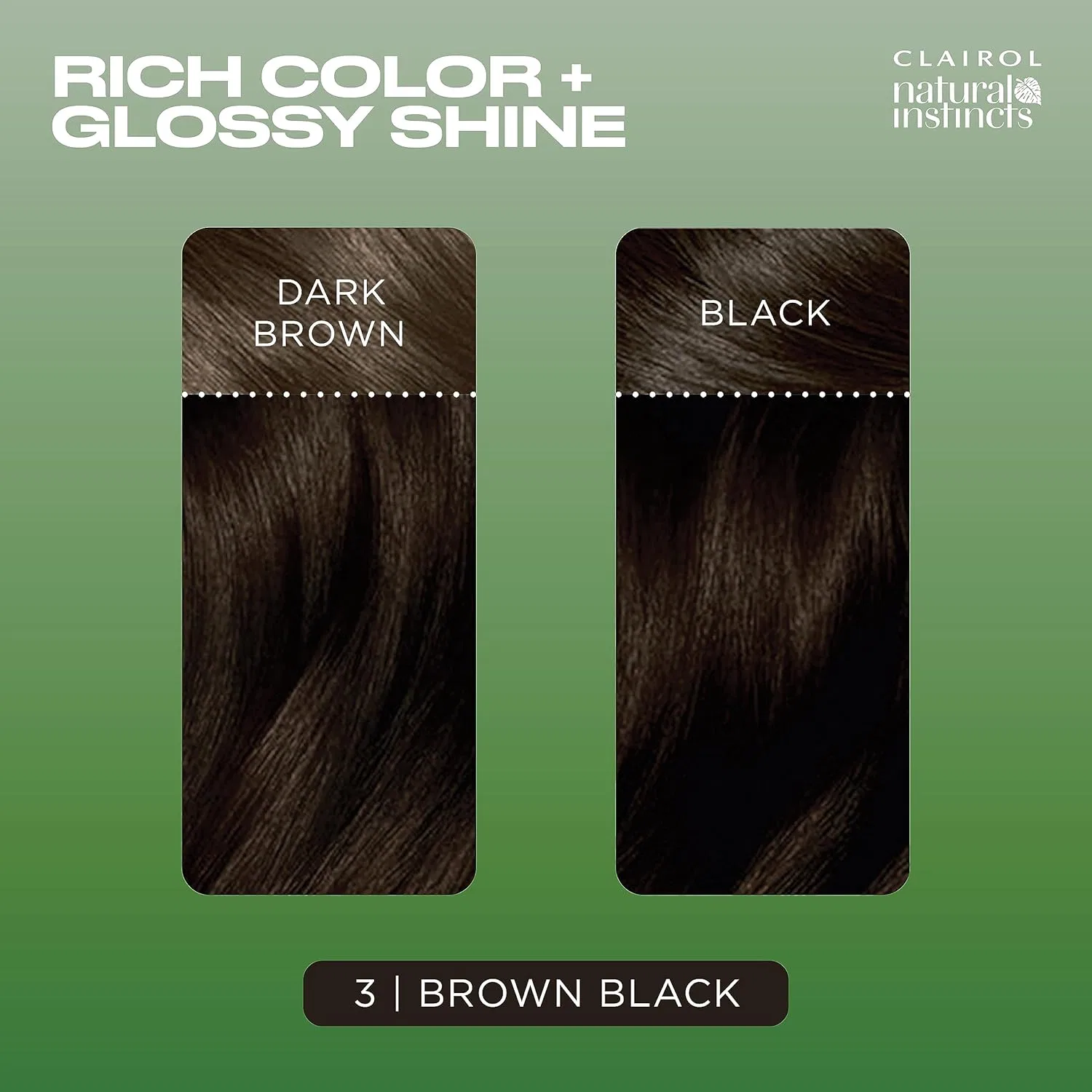 Полуперманентная краска для волос Clairol Natural Instincts без аммиака, 3 Темно-коричневый Clairol, 3 X Brown, Black — фото 3