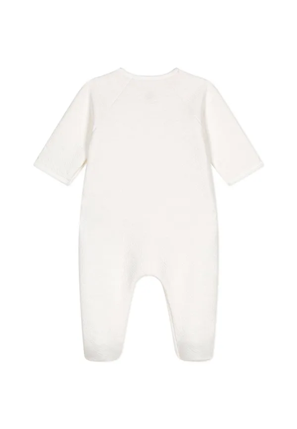 Комбинезон унисекс для новорожденных dors bien tubeique matelasse Petit Bateau, Marshmallow — фото 2