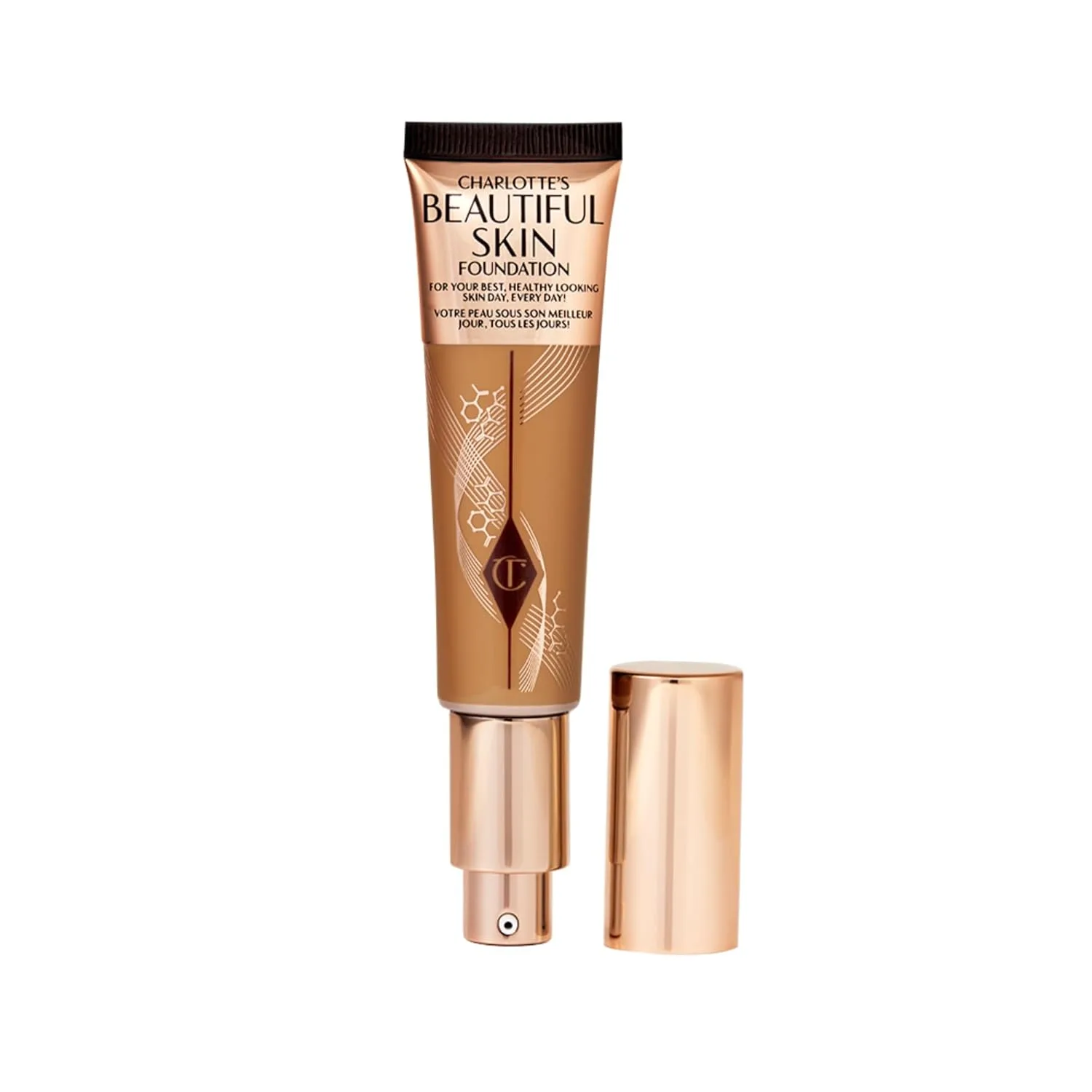 Charlotte Tilbury Beautiful Skin тональный крем среднего покрытия с увлажняющим эффектом - жидкая косметика для наращиваемого покрытия, мгновенного сияния, интенсивного увлажнения и ухода за кожей, 11 Neutral - Tan with neutral-yellow undertones