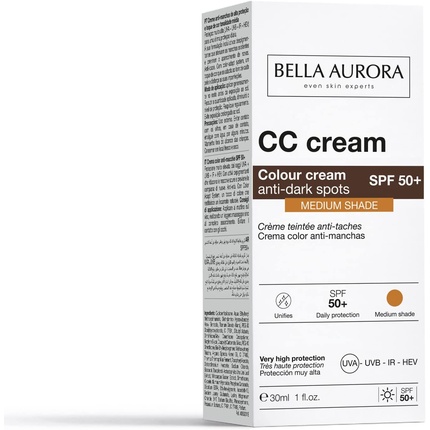 Bella Aurora CC-крем против темных пятен SPF50+, средний оттенок Bellaauroralabs — фото 3