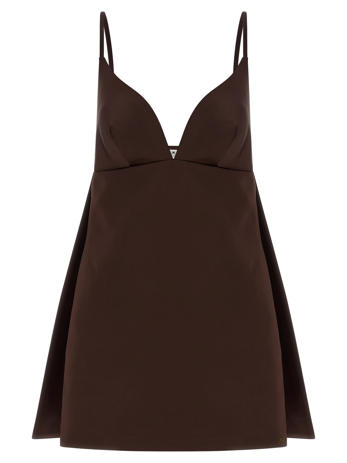 

Платье из ткани "дюшес" Elisabetta Franchi, коричневый