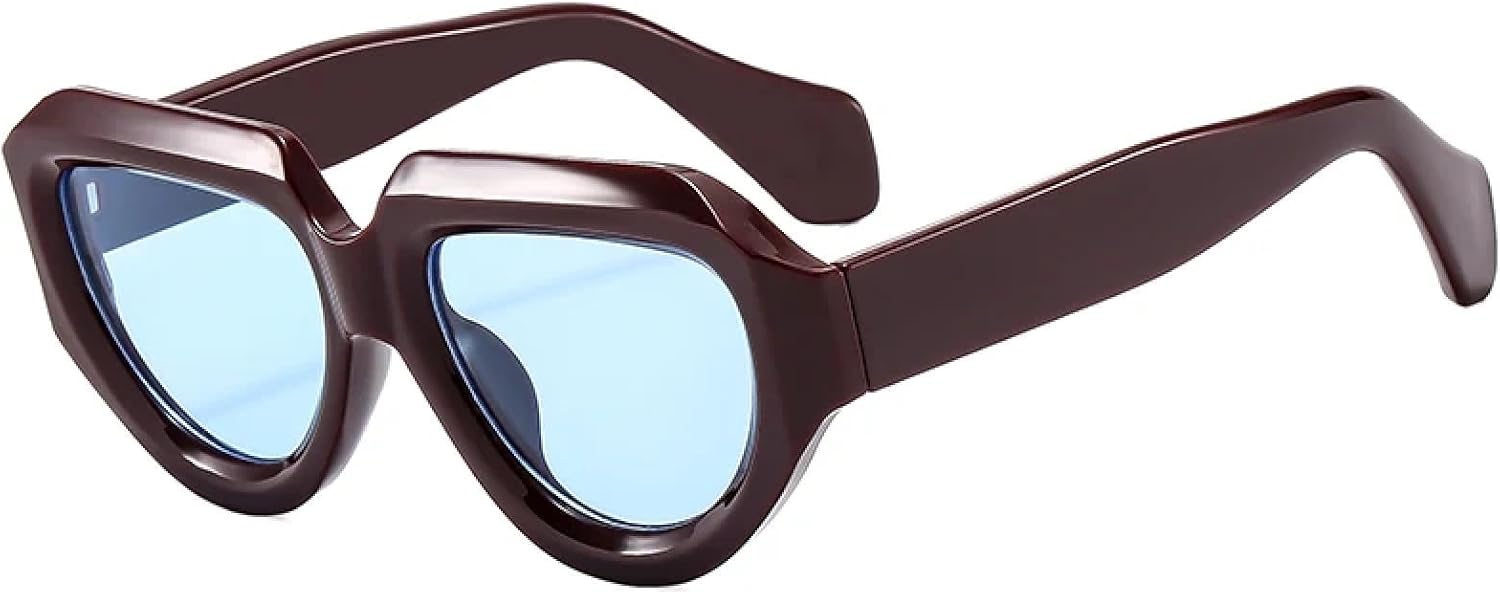 

Модный тренд: ретро-солнцезащитные очки с огранкой «под носки», овальной оправой, широкими зеркальными дужками, многоугольной оправой, персонализированной большой оправой TVTBBVV, Red Blue