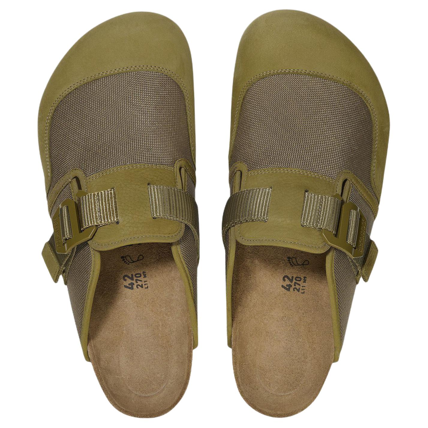 Birkenstock Мужские зеленые тапочки с закрытым носком на резиновой подошве, устойчивые к истиранию, свободного кроя, цвет Green — фото 4
