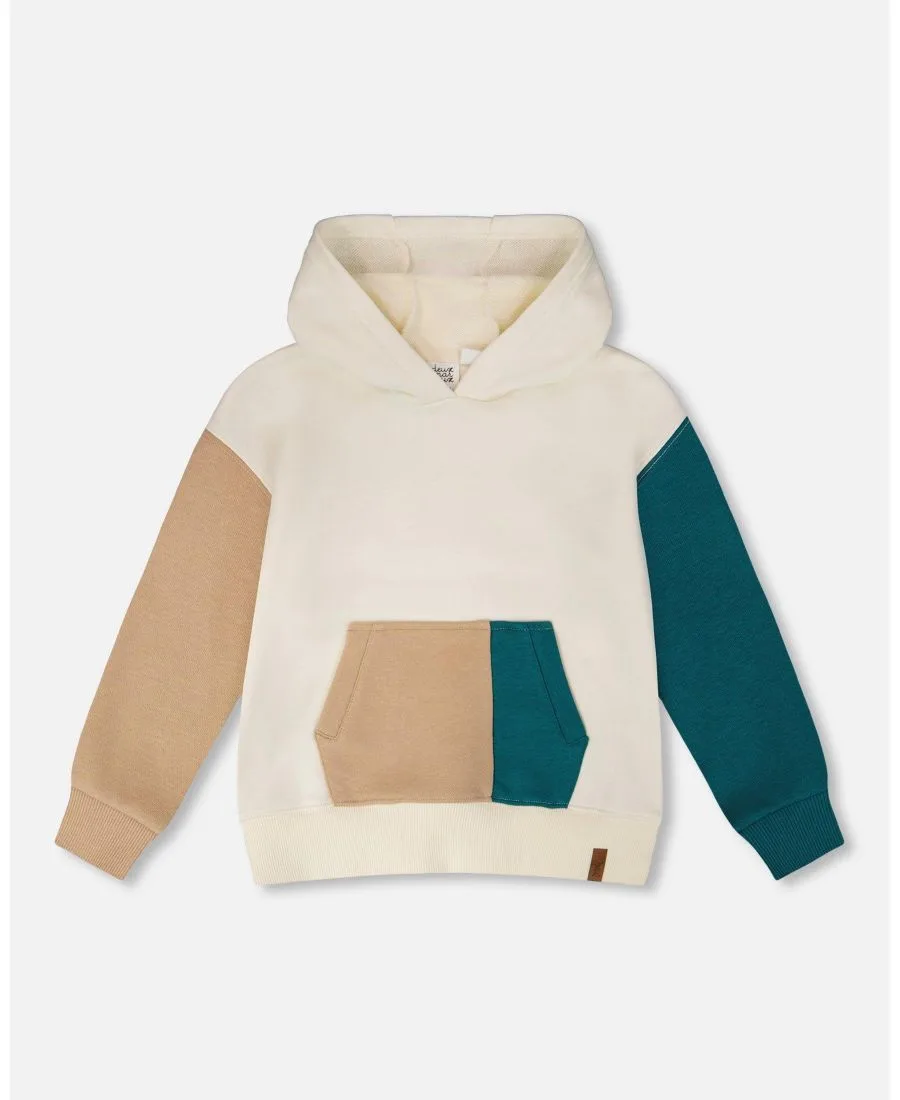 Детская толстовка из французского махрового трикотажа для мальчиков Deux par Deux, Off-White
