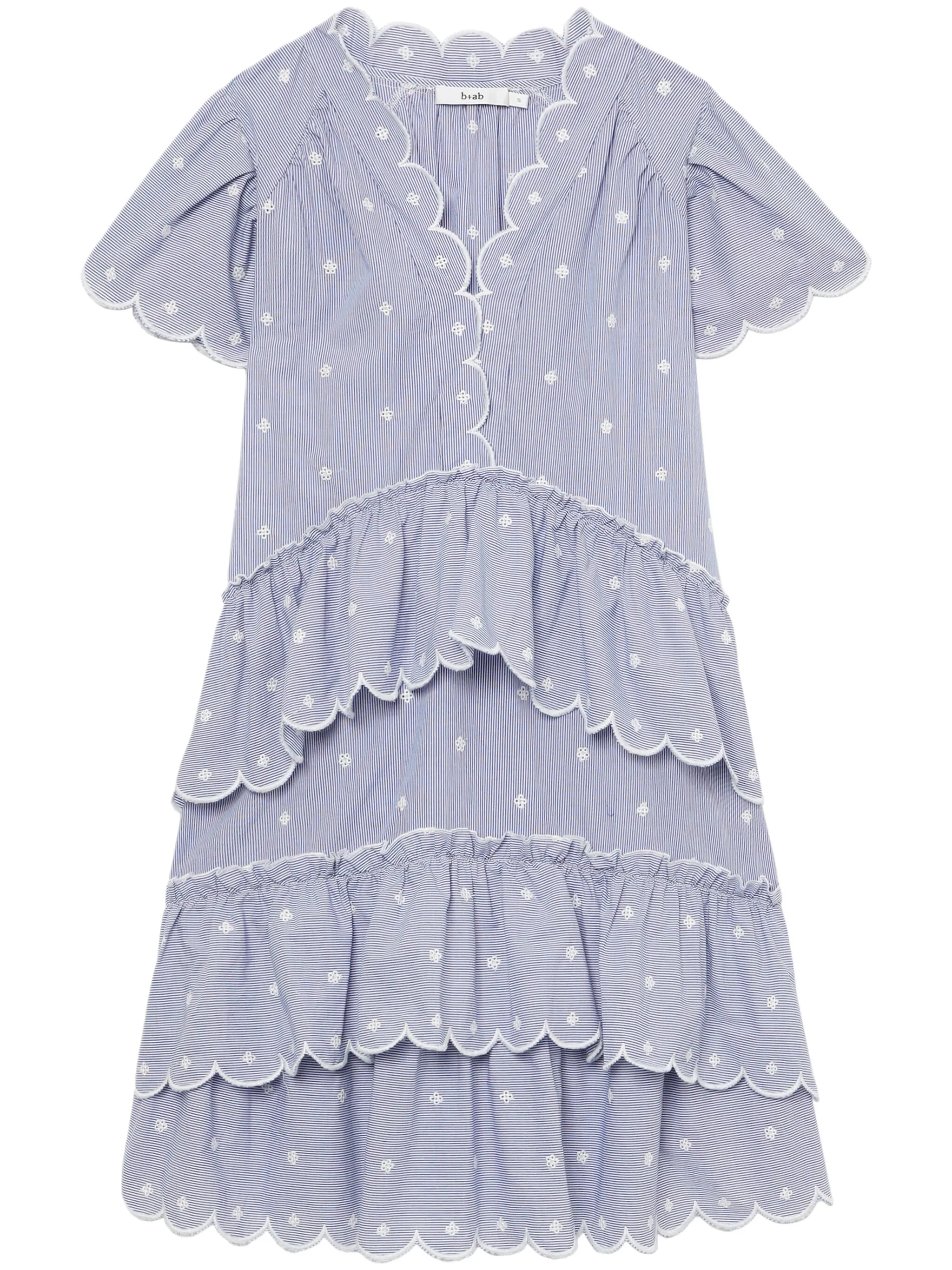 

Полосатое платье мини с фестонами B+Ab, синий