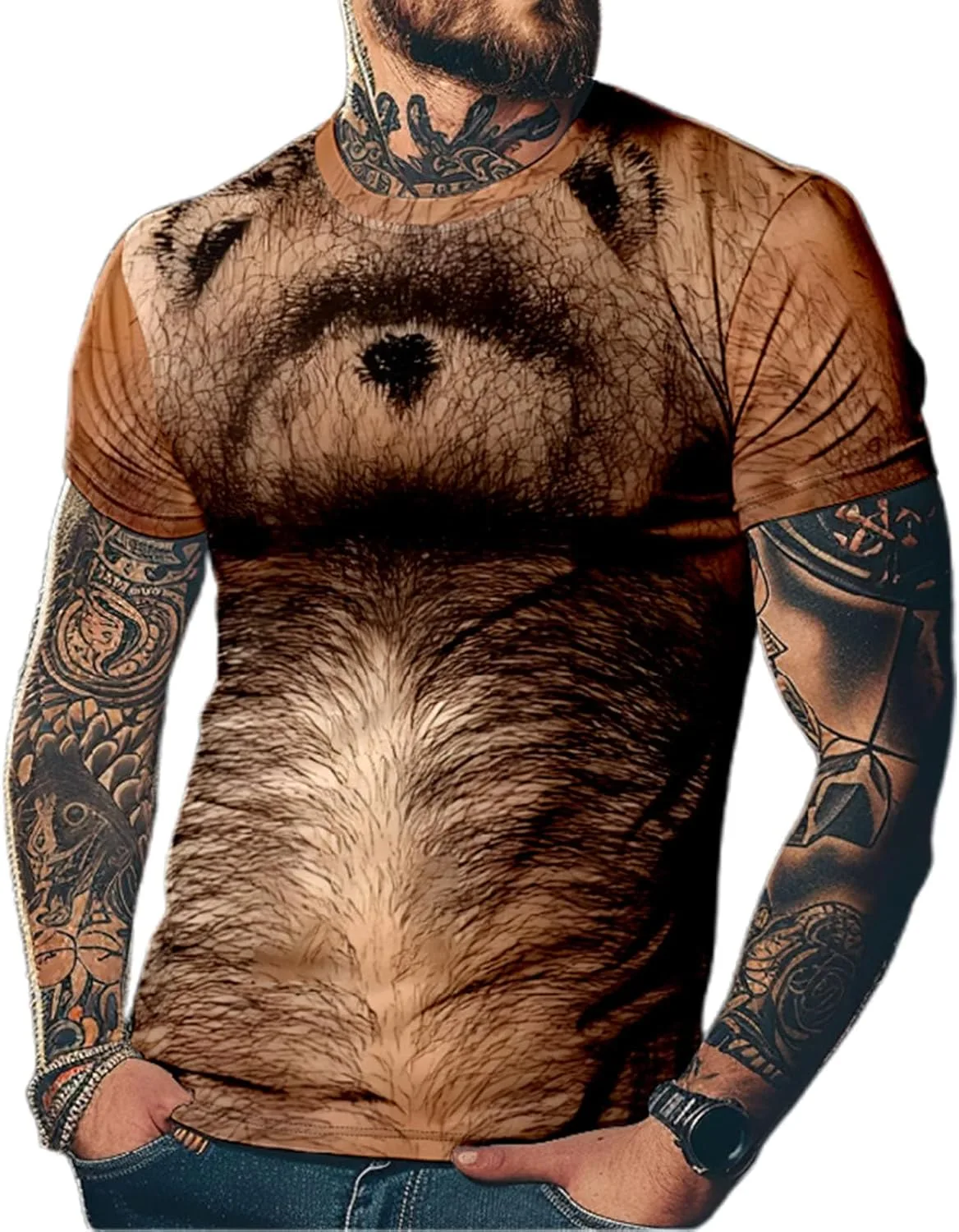 

Футболка с принтом мускулов для мужчин Jumlcwkoz