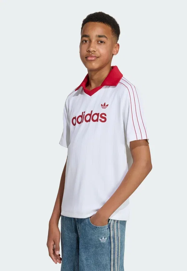 Свободное поло в полоску Adidas Originals, белый