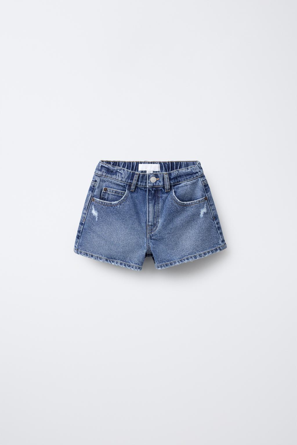 

Джинсовые шорты-бермуды со звездами ZARA, синий