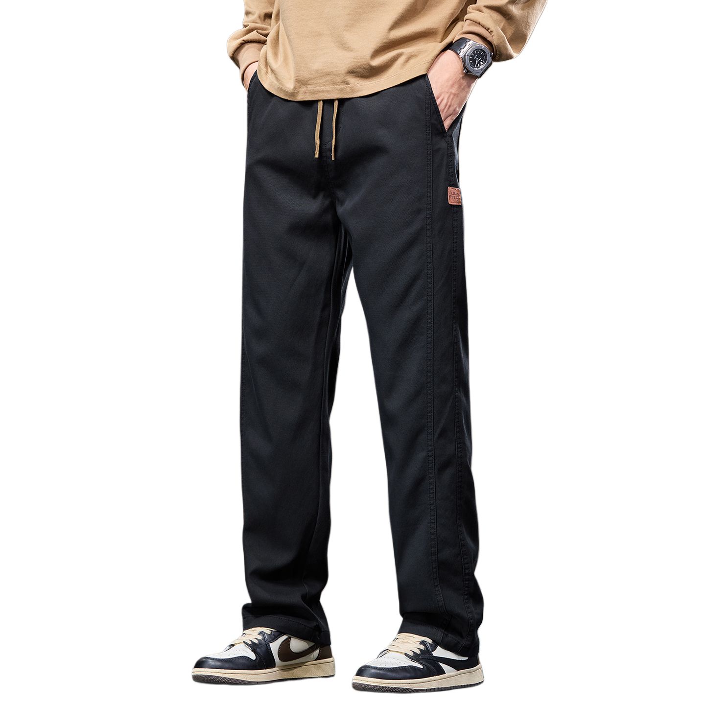 

Повседневные брюки Unisex Moderate Straight Fit Jeep, черный fleece-lined