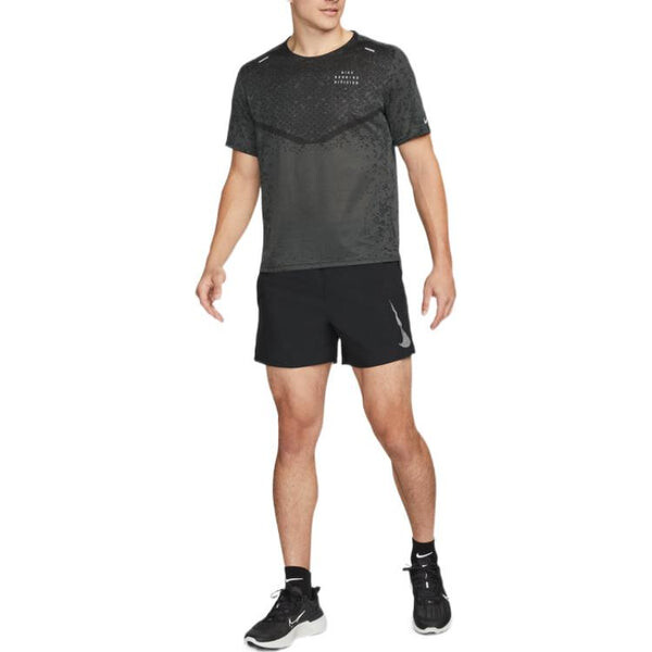 Футболка Men's Nike Reflective Printing Solid Color Short Sleeve Running Black T-Shirt, мультиколор — фото 3