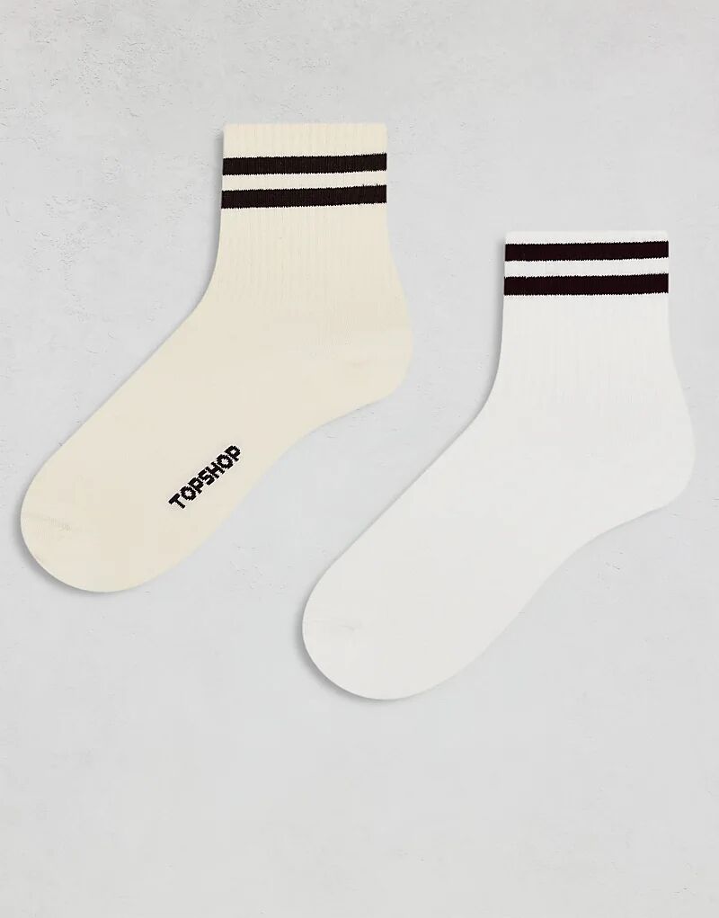 

Спортивные носки Topshop в рубчик, 2 Пары, цвета пахты, шоколада и бордового