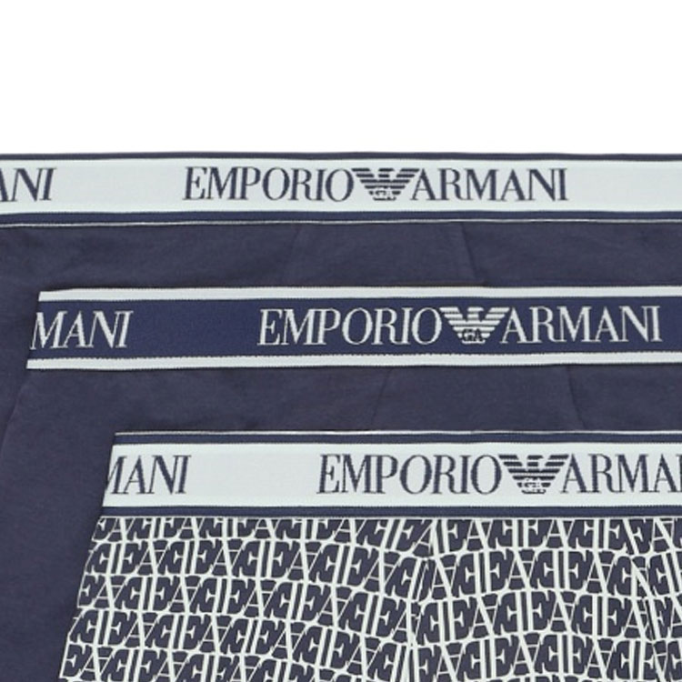 SS24 Трусы мужские 3 шт EMPORIO ARMANI, 3 шт (Темно-синий-зеленый) — фото 4