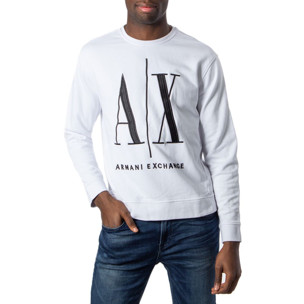 

Белый хлопковый свитер Armani Exchange