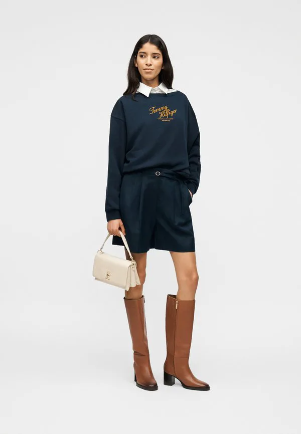 Свободная толстовка с логотипом и вырезом-лодочкой Tommy Hilfiger, Dark Night Navy — фото 2