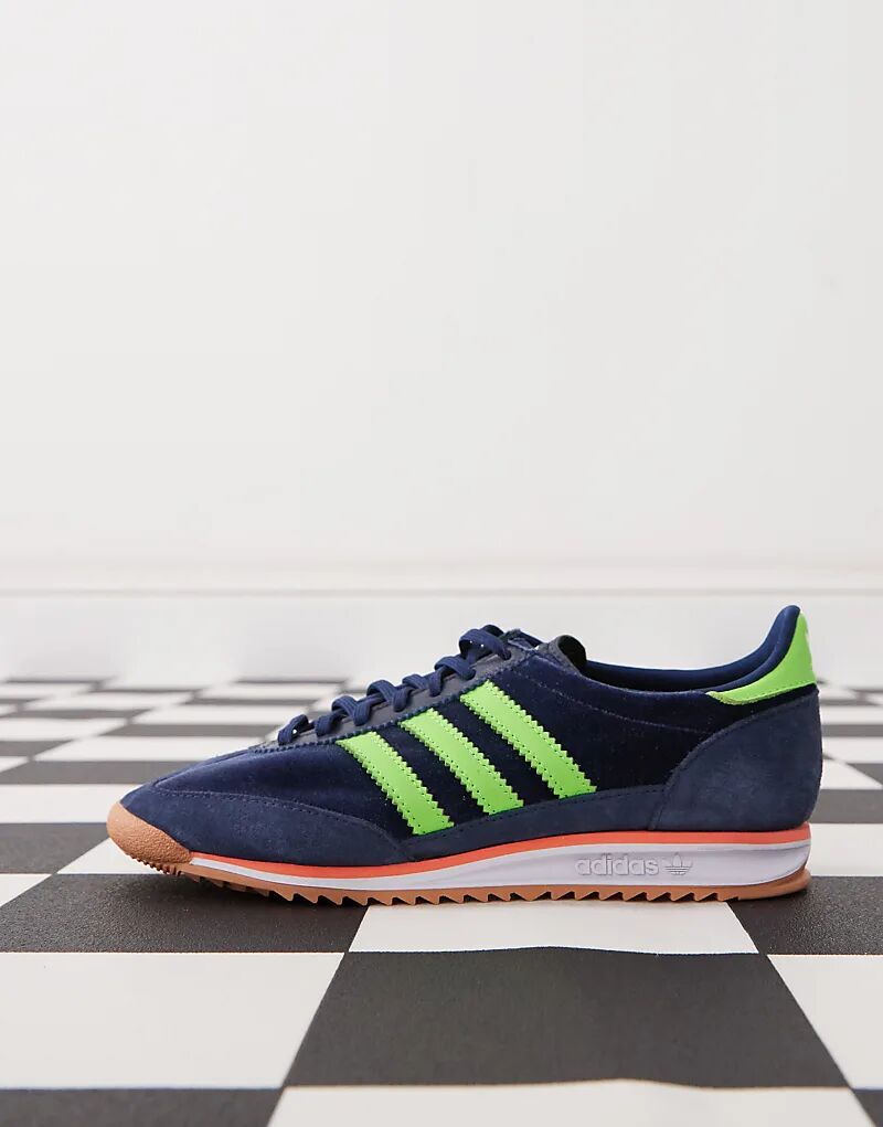 Кроссовки SL 72 OG темно-синего и зеленого цветов adidas Originals — фото 2