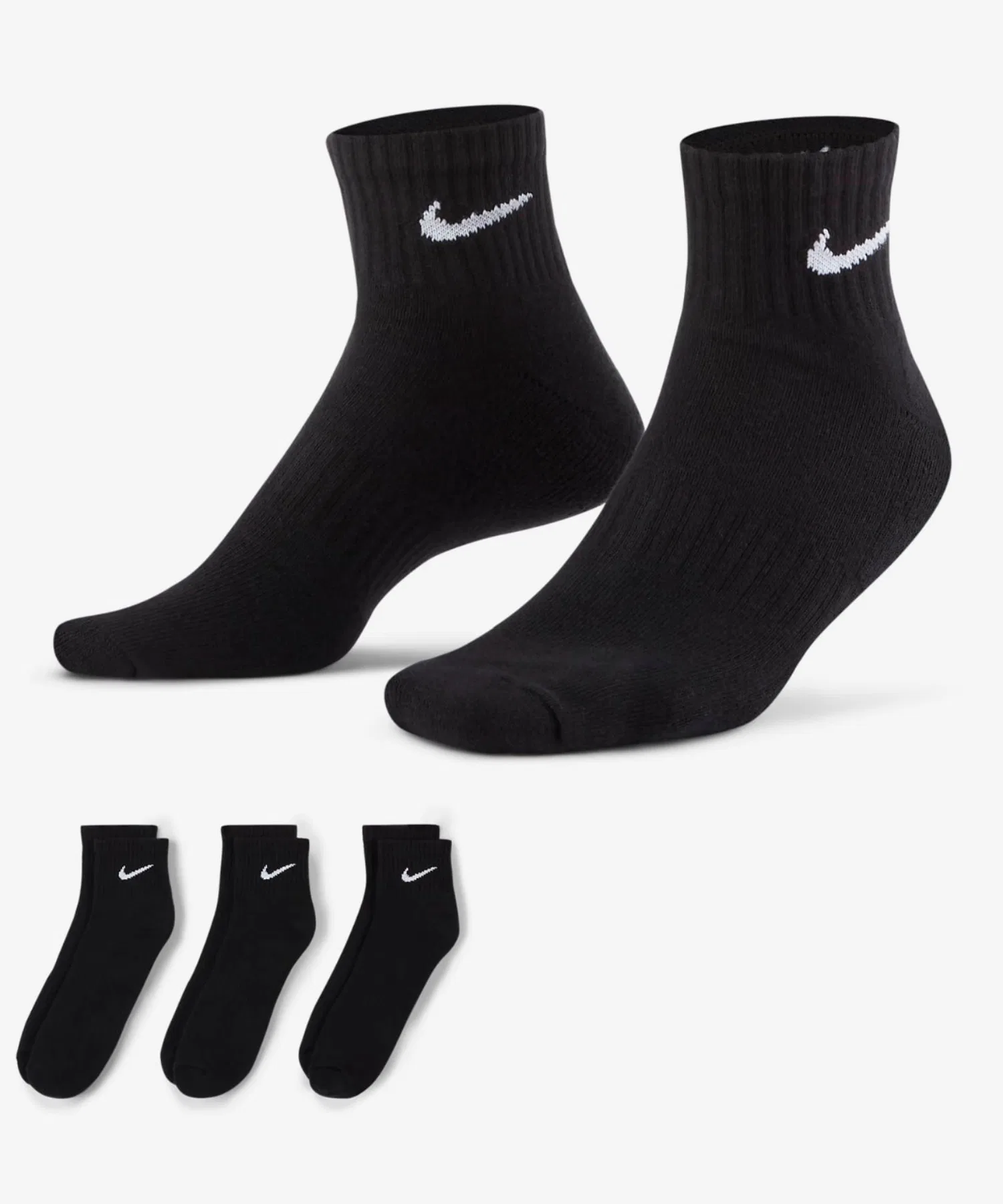 Носки NIKE Everyday Cushioned Ankle Socks (комплект из 3 пар) SX7667-010 — фото 3