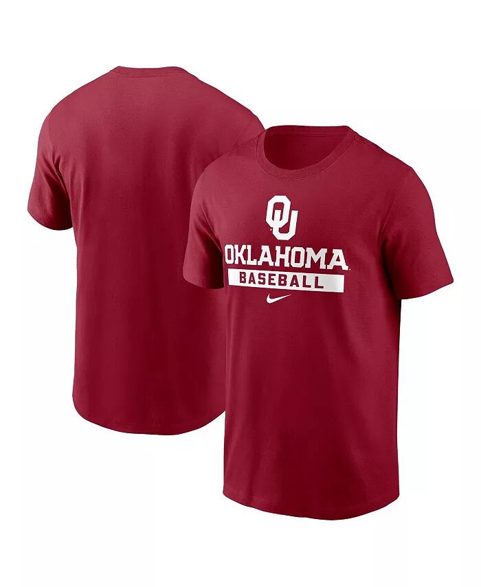 

Мужская бейсбольная футболка Oklahoma Sooners цвета «кримсон» Nike