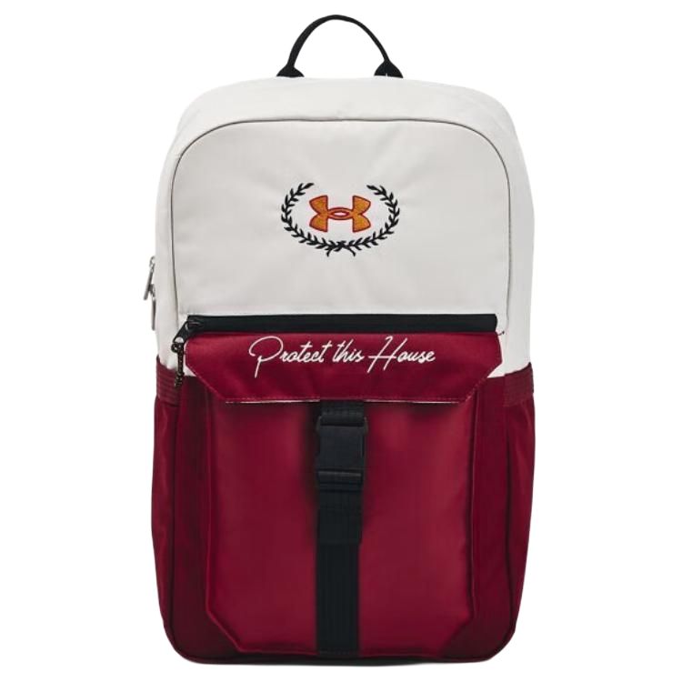 

Рюкзак из полиэстера среднего размера унисекс глиняно-белый и красный Under Armour, глиняный, белый и красный