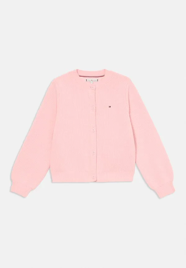 Кардиган с круглым вырезом и вышивкой флага из синели Tommy Hilfiger, Duchess Pink