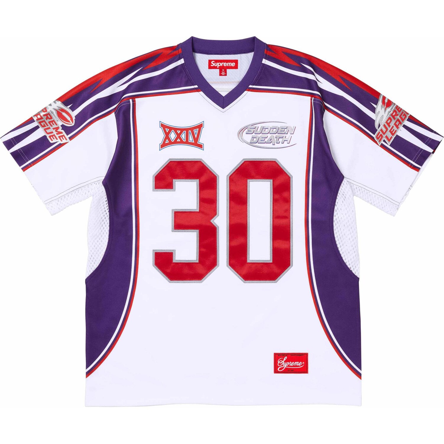 

Футболка-джерси Supreme, белый / фиолетовый / красный