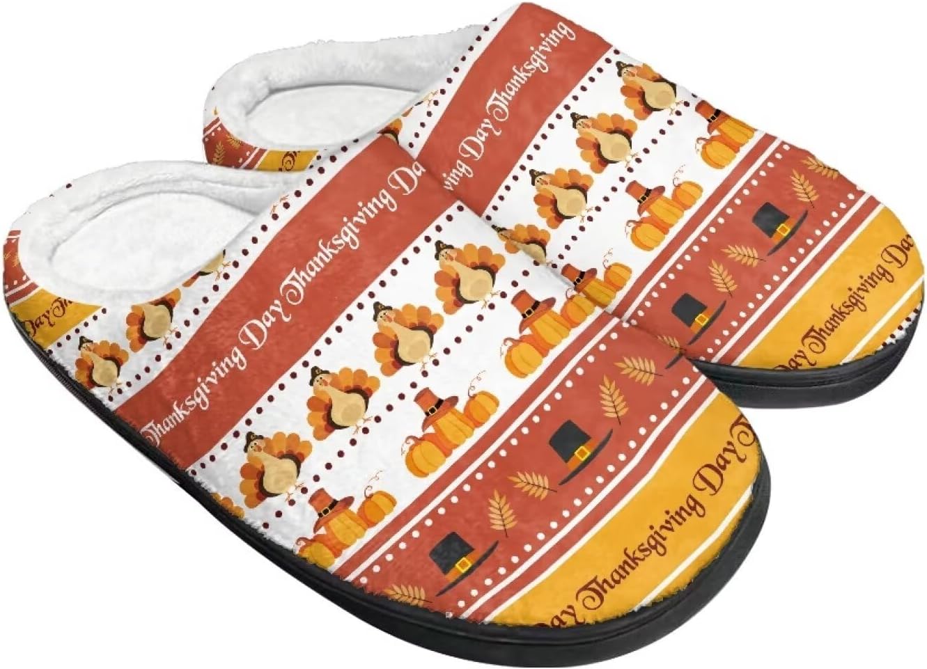 

Домашние тапочки Buxolandt Holiday Thanksgiving для женщин и мужчин- мягкие теплые тапочки для спальни, Thanksgiving Designs