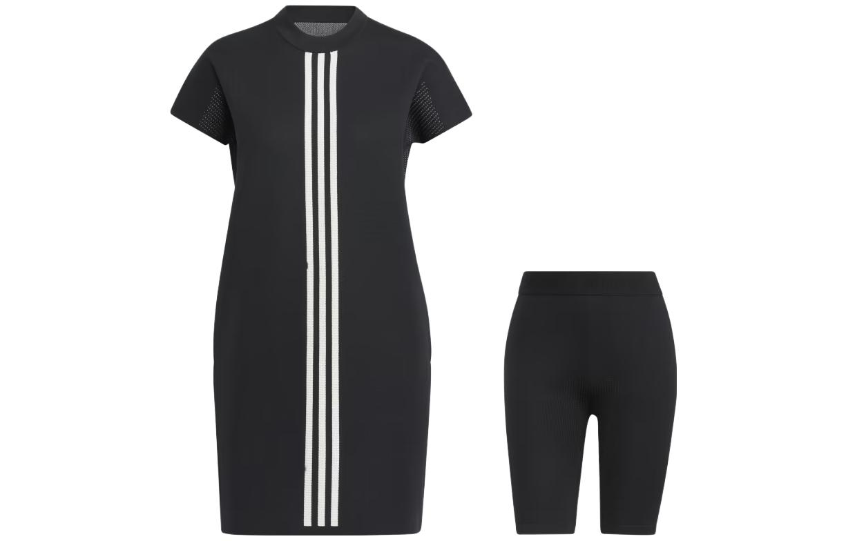Футболка с короткими рукавами и юбка Adidas, комплект (черный) — фото 2