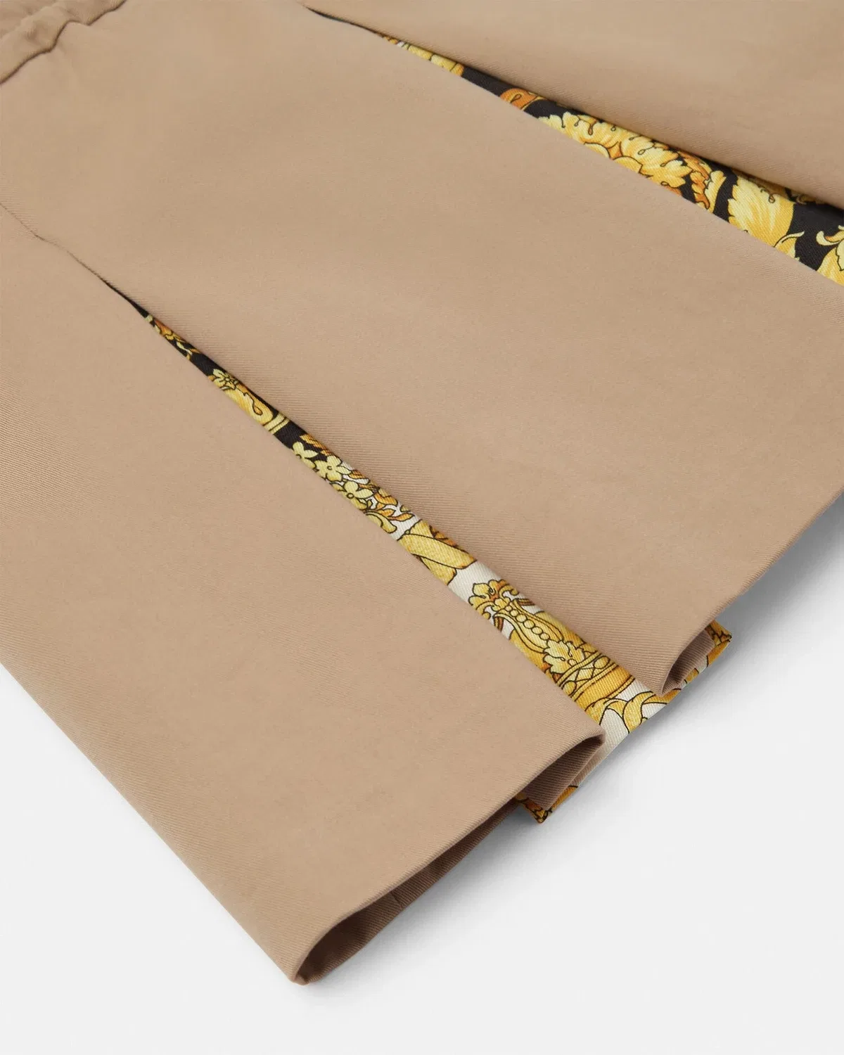Плиссированная детская юбка с узором Barocco Foulard VERSACE, бежевый — фото 3