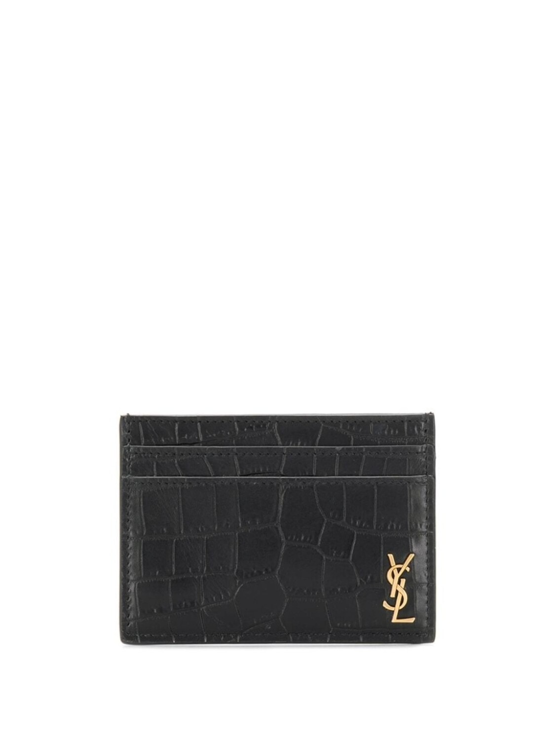 

Saint Laurent картхолдер с декором Monogram, черный