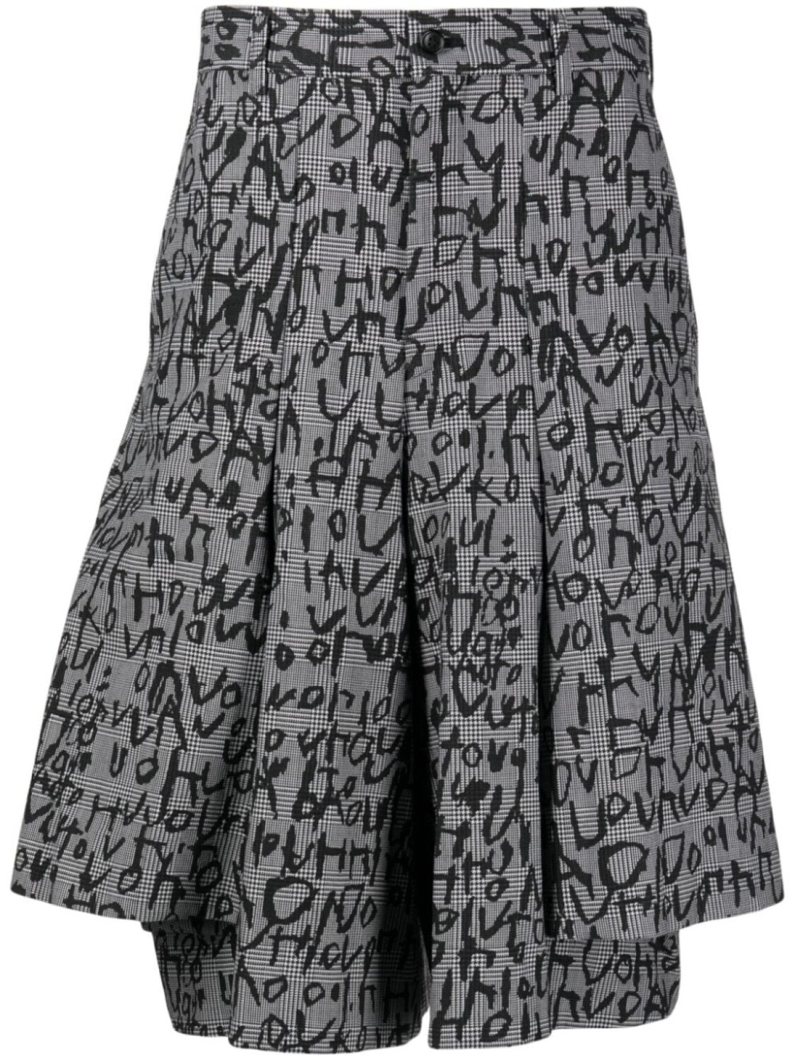

Comme des Garçons Homme Plus плиссированные шорты с графичным принтом, черный