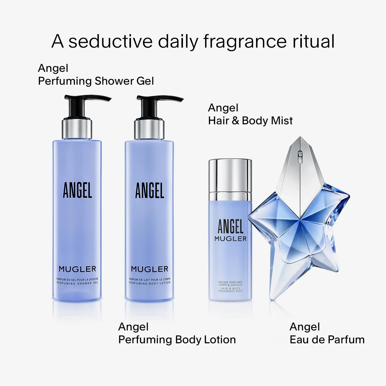 Mugler Angel - Гель для душа - Цветочно-древесный аромат для женщин - С пионом, пралине и древесным аккордом - 6,7 жидких унций, blue — фото 4
