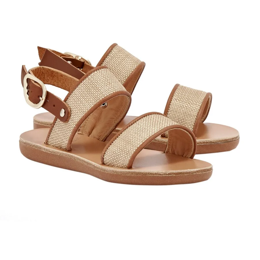 Детские сандалии Ancient Greek Sandals Clio Rafia для девочек, белый — фото 2