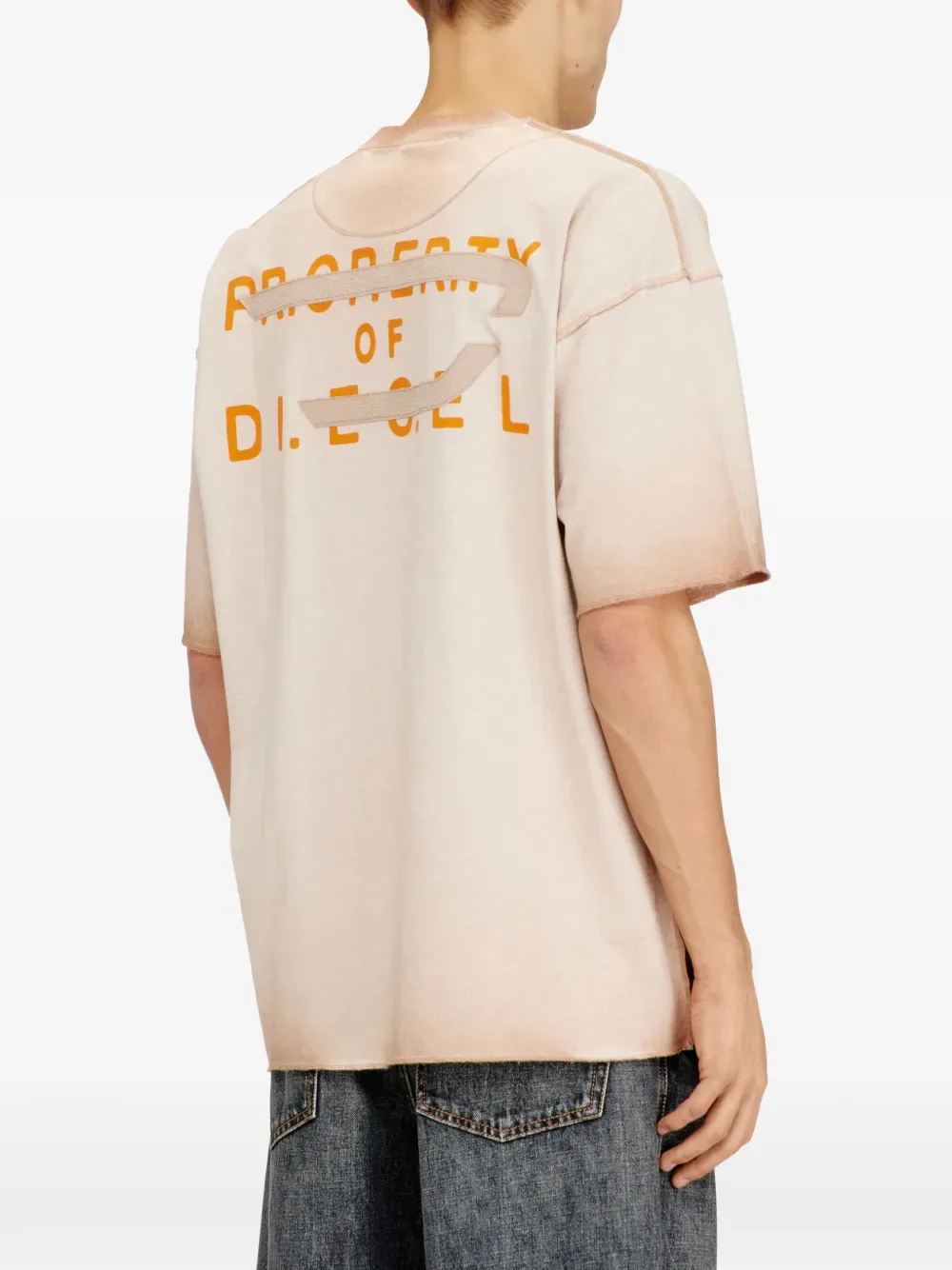 Футболка T-Look с необработанным краем DIESEL, бежевый — фото 4