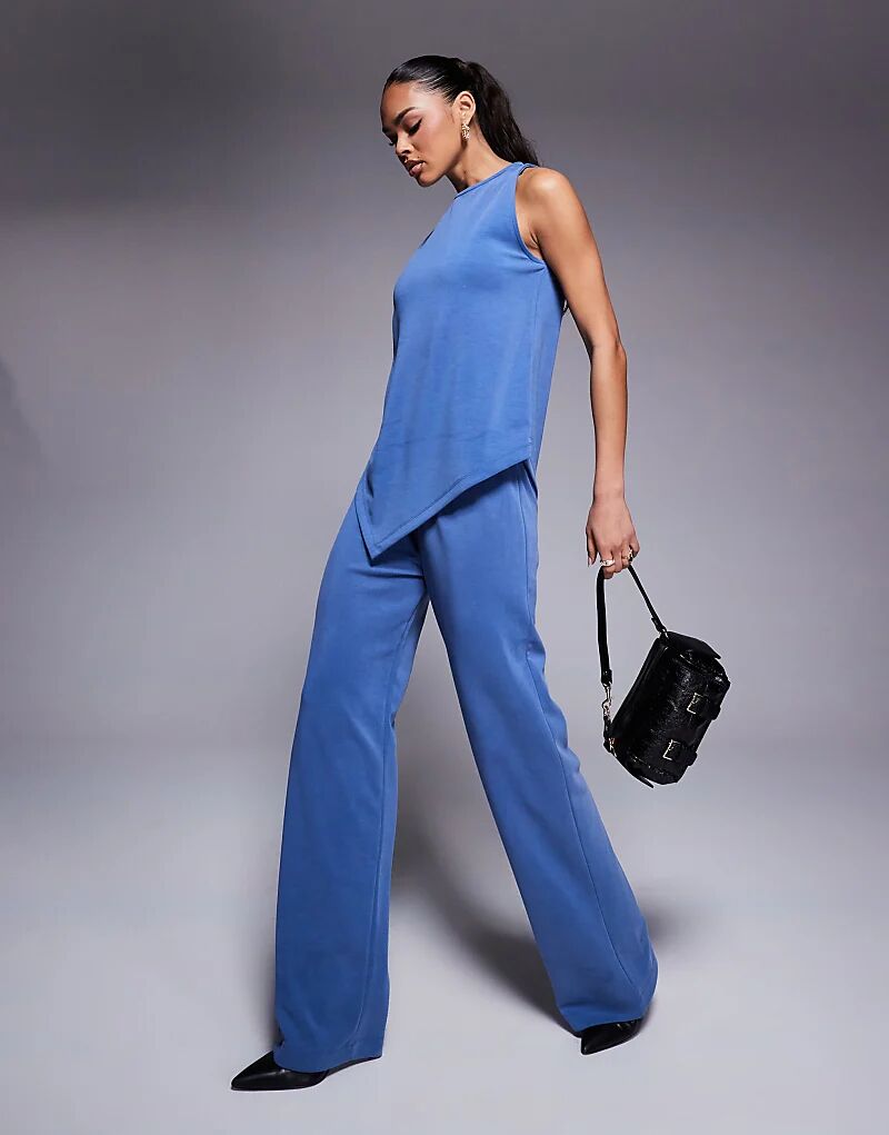

Широкие брюки-купро ASOS DESIGN цвета индиго — часть комплекта