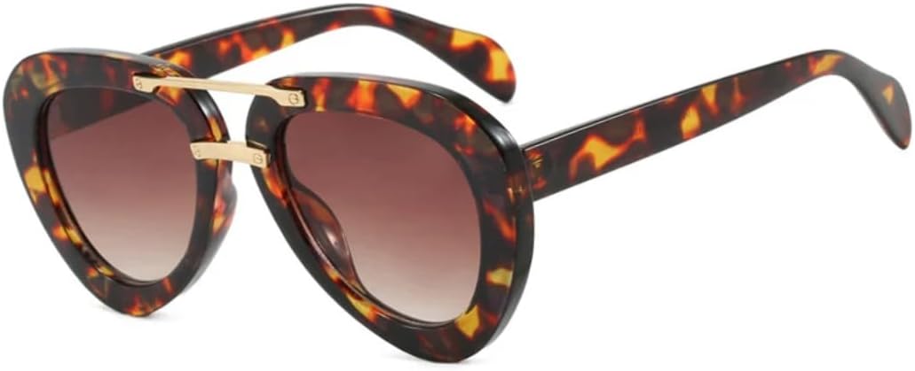 

Ретро-солнцезащитные очки большого размера для женщин и мужчин, летние солнцезащитные очки для путешествий в стиле панк, очки с защитой от УФ-излучения UV400 VVTWSSW, Leopard Gradient Tea