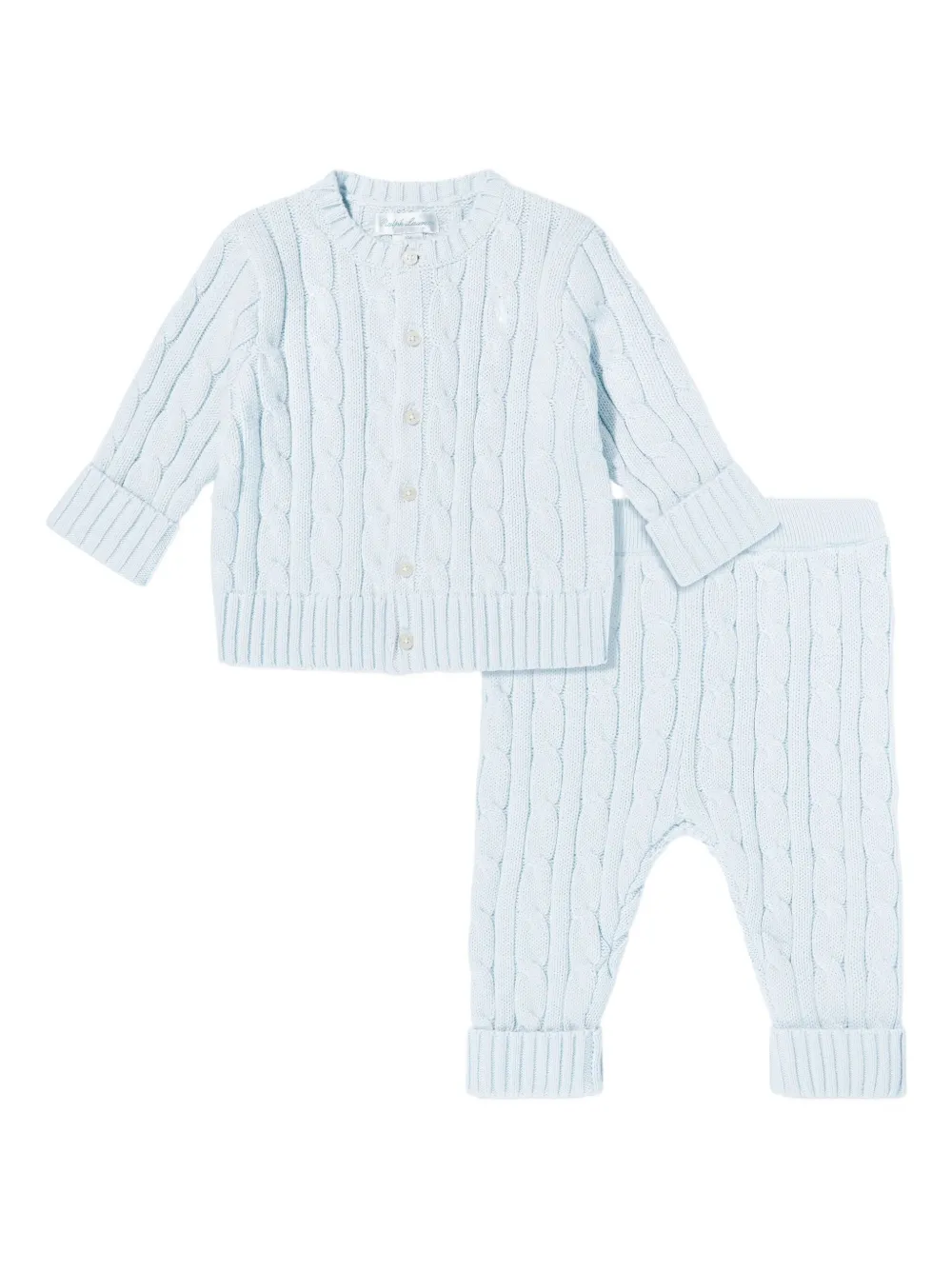 

Комплект из кардигана и брюк фактурной вязки POLO RALPH LAUREN KIDS, синий