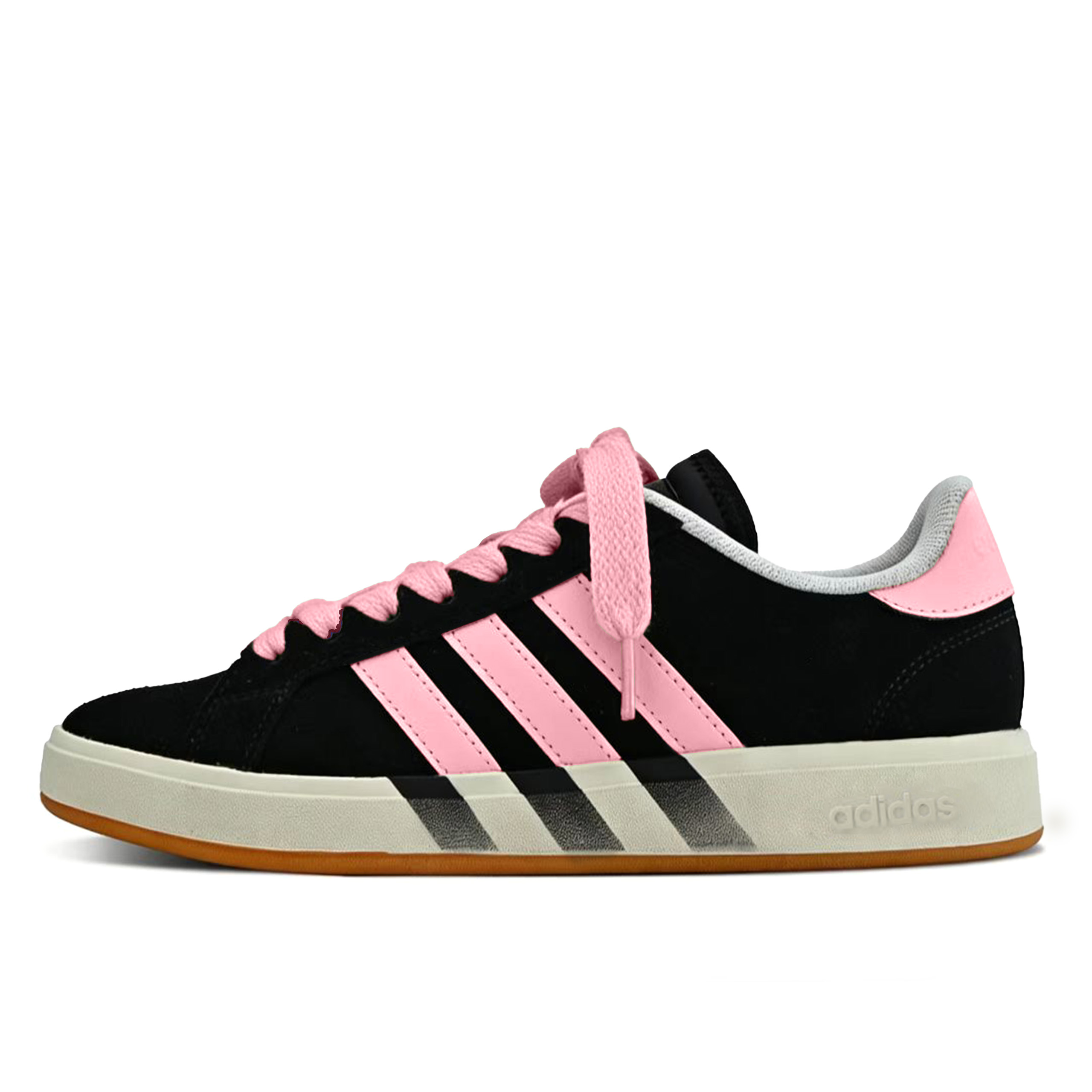 

Adidas Grand Court Base 00s Urban Chic Style Pink Mango из синтетической кожи, сплит-кожа, устойчивая к истиранию, низкие