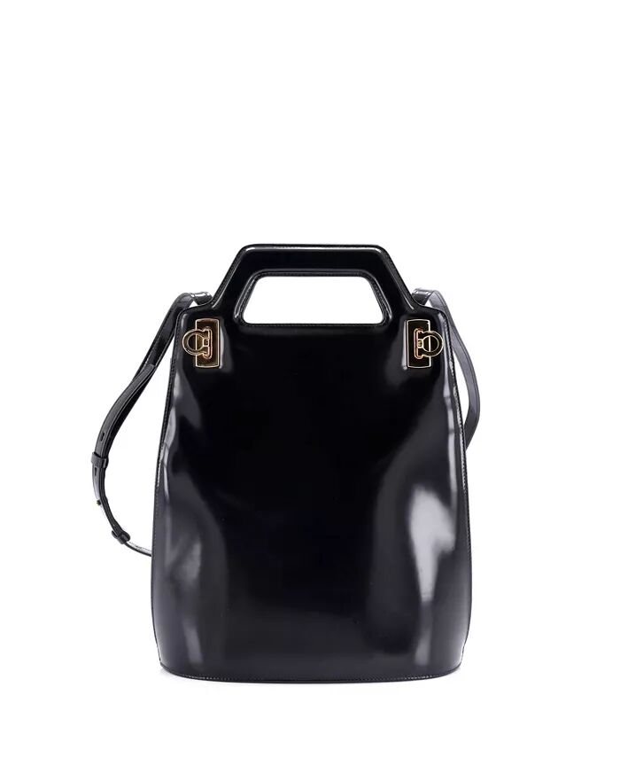 

Сумка через плечо North South Wanda с верхней ручкой из кожи Pre-Owned Salvatore Ferragamo, черный