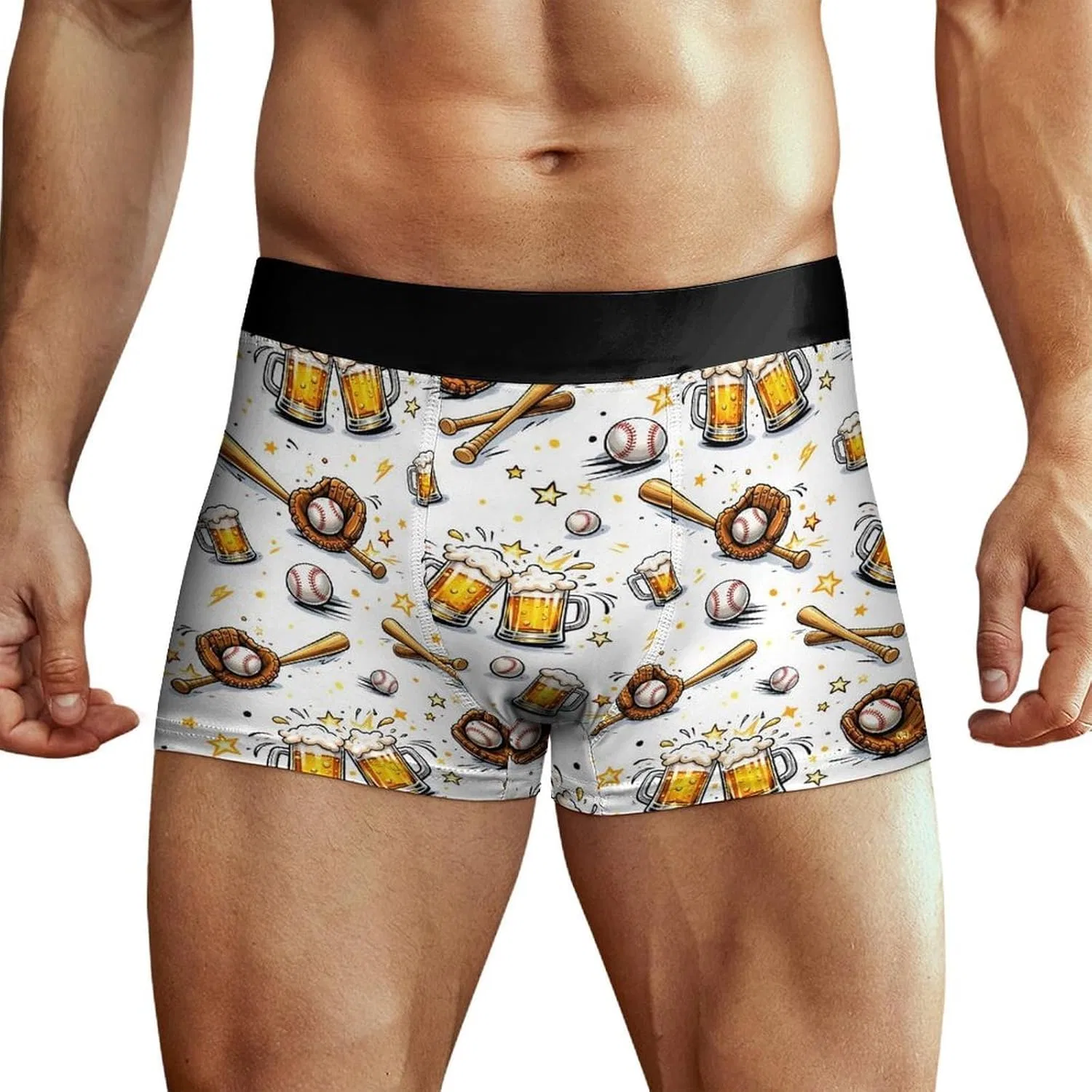 Боксеры с принтом Baseball Beer, Boxer Briefs, розовый