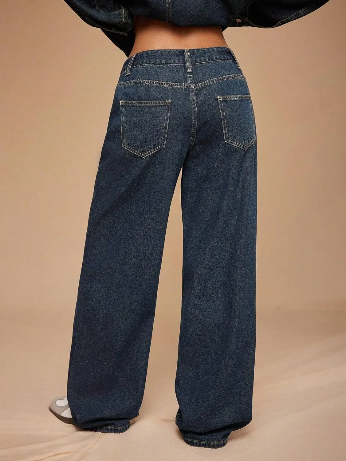 Женские классические джинсы Casual Washed Straight-Leg Generic, синий — фото 2