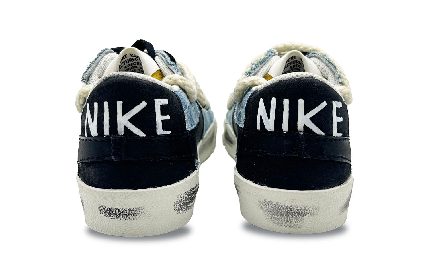 

Кроссовки Nike Blazer Skateboarding Shoes Women's Low-top Black/White/Cyan/Blue, белый