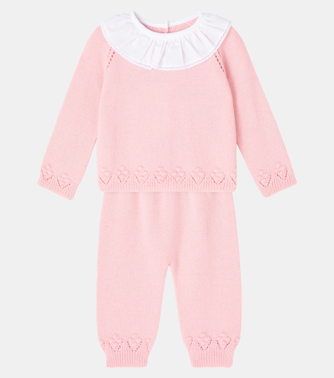 Комплект из шерстяного кардигана и брюк Baby Baya La Coqueta, Dusty Pink — фото 2
