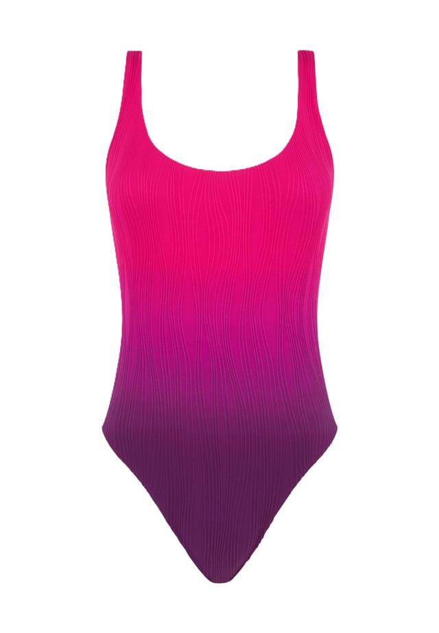 

Ребристая структура купальника Chantelle, цвет sunset tie & dye