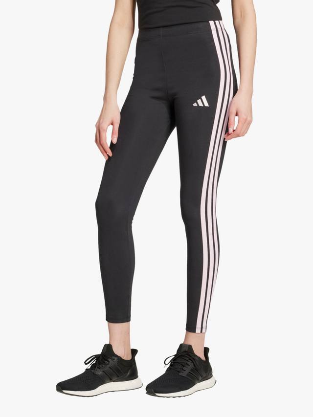 

Эссеншиалз леггинсы из хлопка с тремя полосками adidas, Black/Pink
