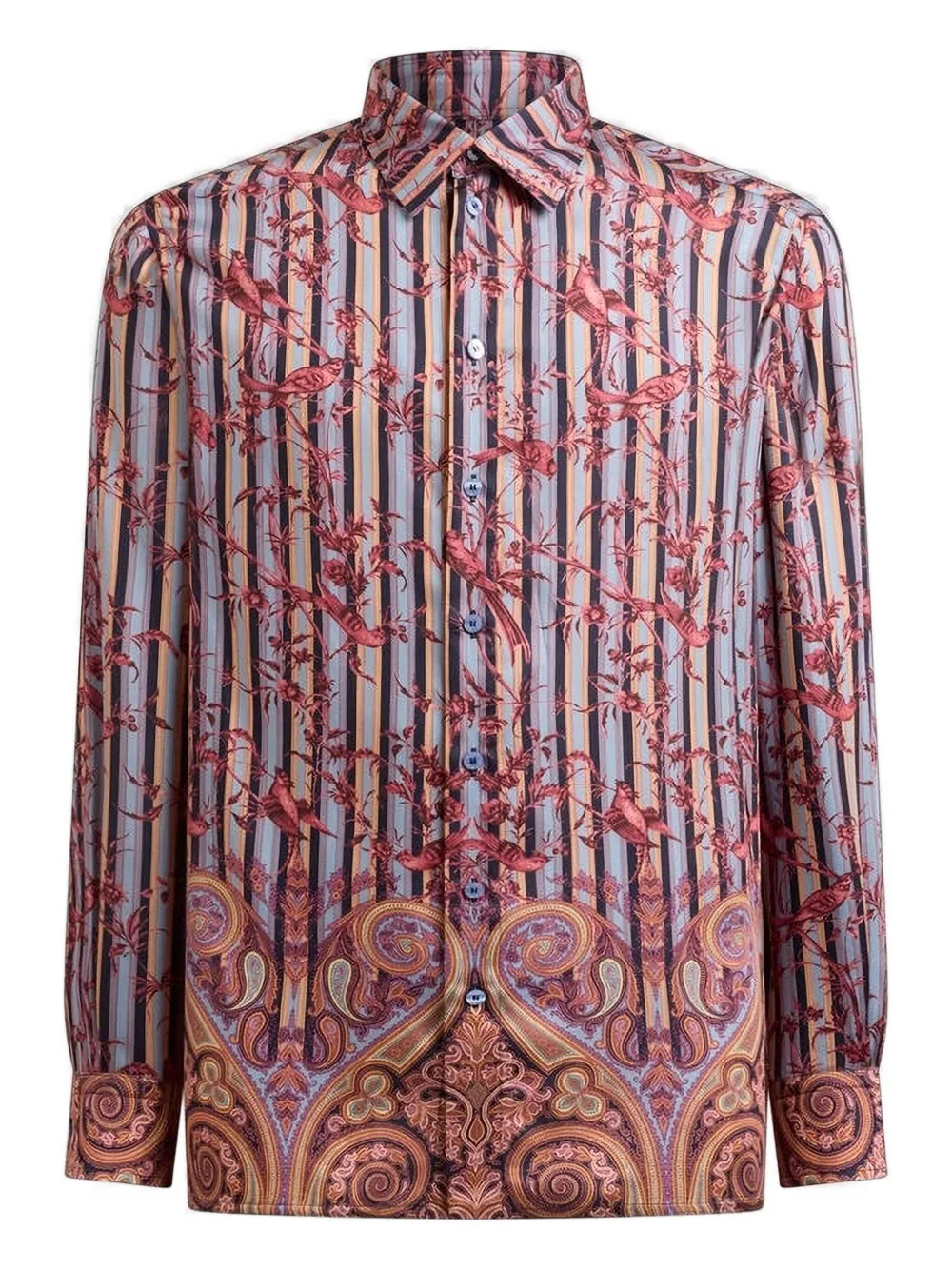 

Рубашка с принтом "птицы" ETRO, синий